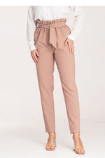 Golden Grace Pants - Figl til dame fra MS StyleHaven, laget av polyester, farge beige, størrelse S, med sleeveless; strapless ermer, perfekt til casual; dress