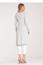 Side Elegance Tunika - Figl til dame fra MS StyleHaven, laget av Elastan; polyester, farge Grå, størrelse L, med long ermer, perfekt til casual; dress