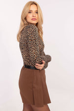 Wild Charm Bluse – Stilig bluse med dyreprint til dame fra MS StyleHaven, størrelse M, med long, bukselengde long, kjolelengde maxi, kjolestil gown; sheath