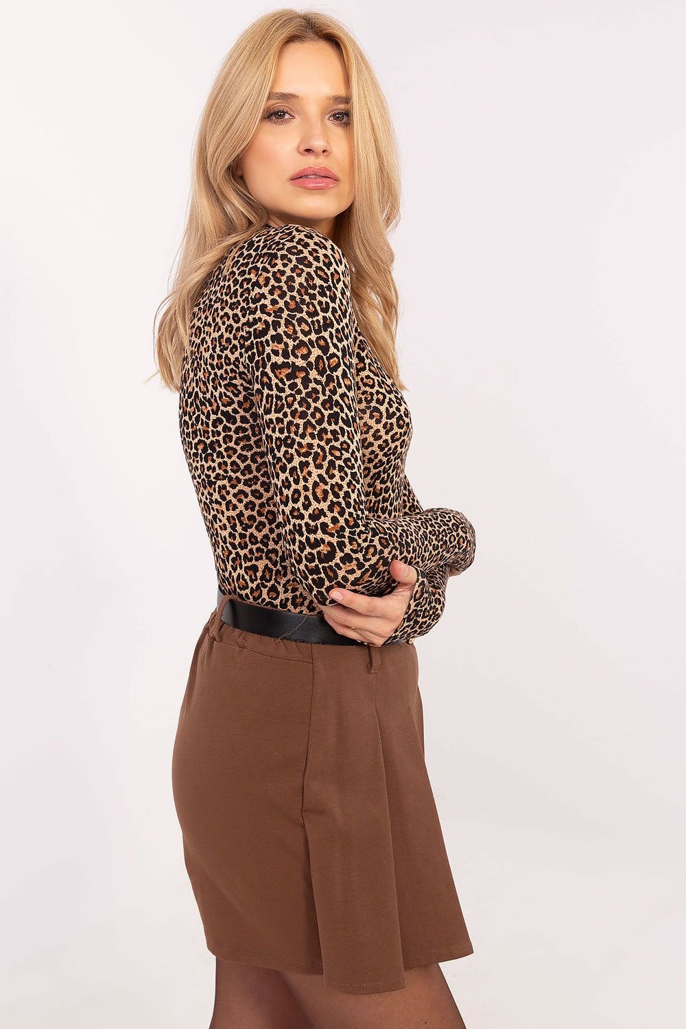 Wild Charm Bluse – Stilig bluse med dyreprint til dame fra MS StyleHaven, størrelse M, med long, bukselengde long, kjolelengde maxi, kjolestil gown; sheath