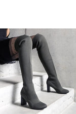 Flamme dame Green Slip-On Stiletto Boots til dame fra MS StyleHaven, laget av Viskose; polyester; Polyamid, med detaljer i synthetic; plastic, farge 36, størrelse 41, med long ermer, hælhøyde high, skostørrelse 41; 40; 39; 38; 37; 36, perfekt til casual; dress