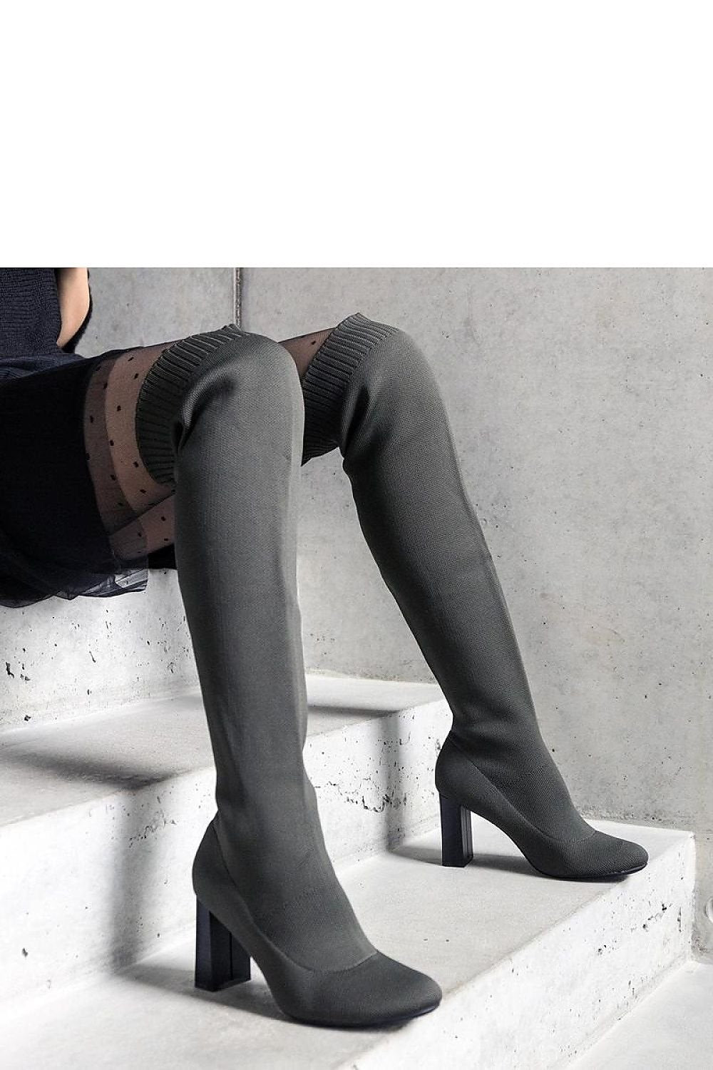 Flamme dame Green Slip-On Stiletto Boots til dame fra MS StyleHaven, laget av Viskose; polyester; Polyamid, med detaljer i synthetic; plastic, farge 36, størrelse 41, med long ermer, hælhøyde high, skostørrelse 41; 40; 39; 38; 37; 36, perfekt til casual; dress