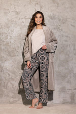 Pyjamas Momenti Per Me til dame fra MS StyleHaven, laget av Bomull; Viskose, farge beige, størrelse L, med sleeveless ermer, perfekt til casual; dress