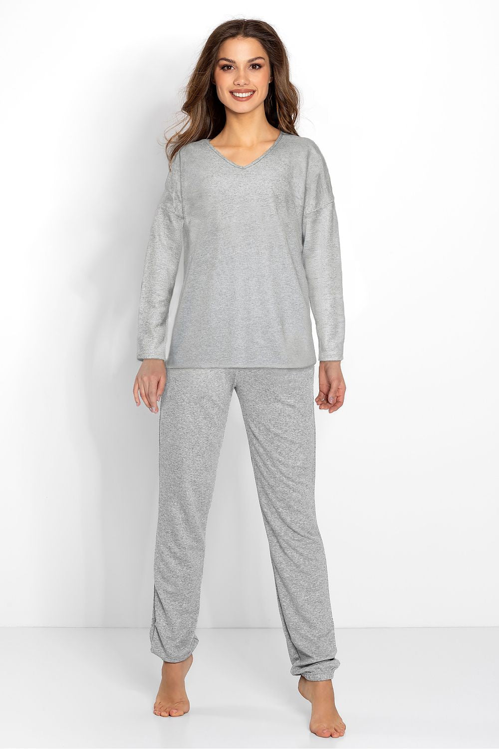 Pyjamas Momenti Per Me til dame fra MS StyleHaven, laget av polyester; Viskose, farge Grå, størrelse s, med sleeveless ermer, perfekt til casual; dress
