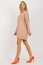 Casual oversized sweatshirt til Dame - FP til dame fra MS StyleHaven, størrelse one-size-fits-all, med short, kjolelengde mini, kjolestil sweater