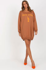 Casual oversized sweatshirt til Dame - FP til dame fra MS StyleHaven, størrelse one-size-fits-all, med short, kjolelengde mini, kjolestil sweater