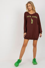 Casual oversized sweatshirt til Dame - FP til dame fra MS StyleHaven, størrelse one-size-fits-all, med short, kjolelengde mini, kjolestil sweater