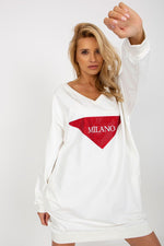 Lang Genser med Jet Stones og Print FP til dame fra MS StyleHaven, størrelse one-size-fits-all, med long, kjolelengde knee, kjolestil sweater