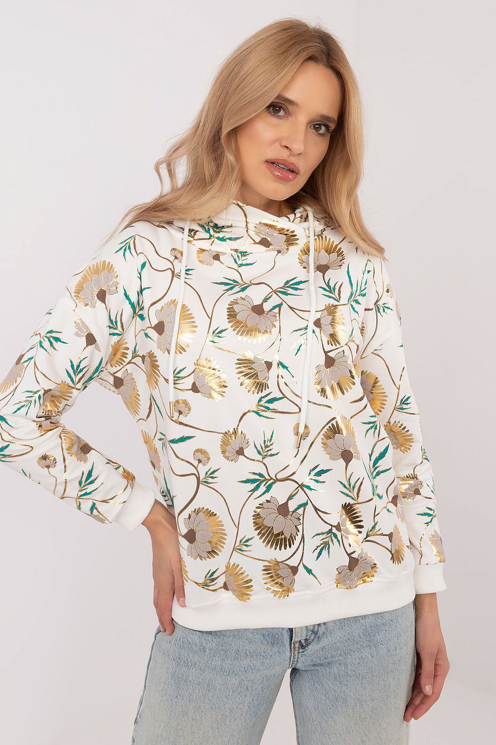 Stilig Hettegenser med Print - FP til dame fra MS StyleHaven, størrelse s, med long, kjolelengde midi, kjolestil sweater