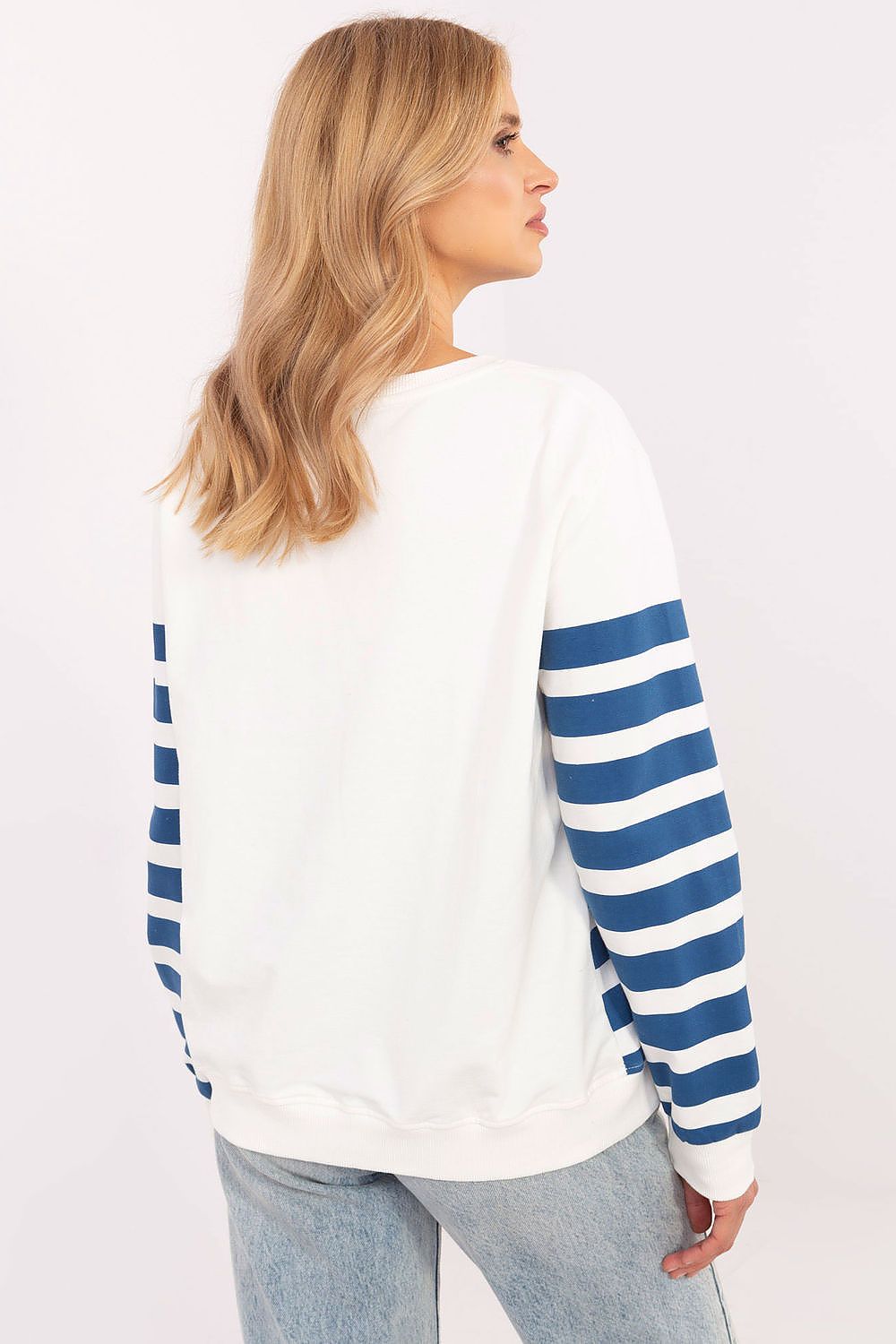 Casual Genser med Print og Striper - FP til dame fra MS StyleHaven, størrelse M, med long, kjolelengde midi, kjolestil sweater