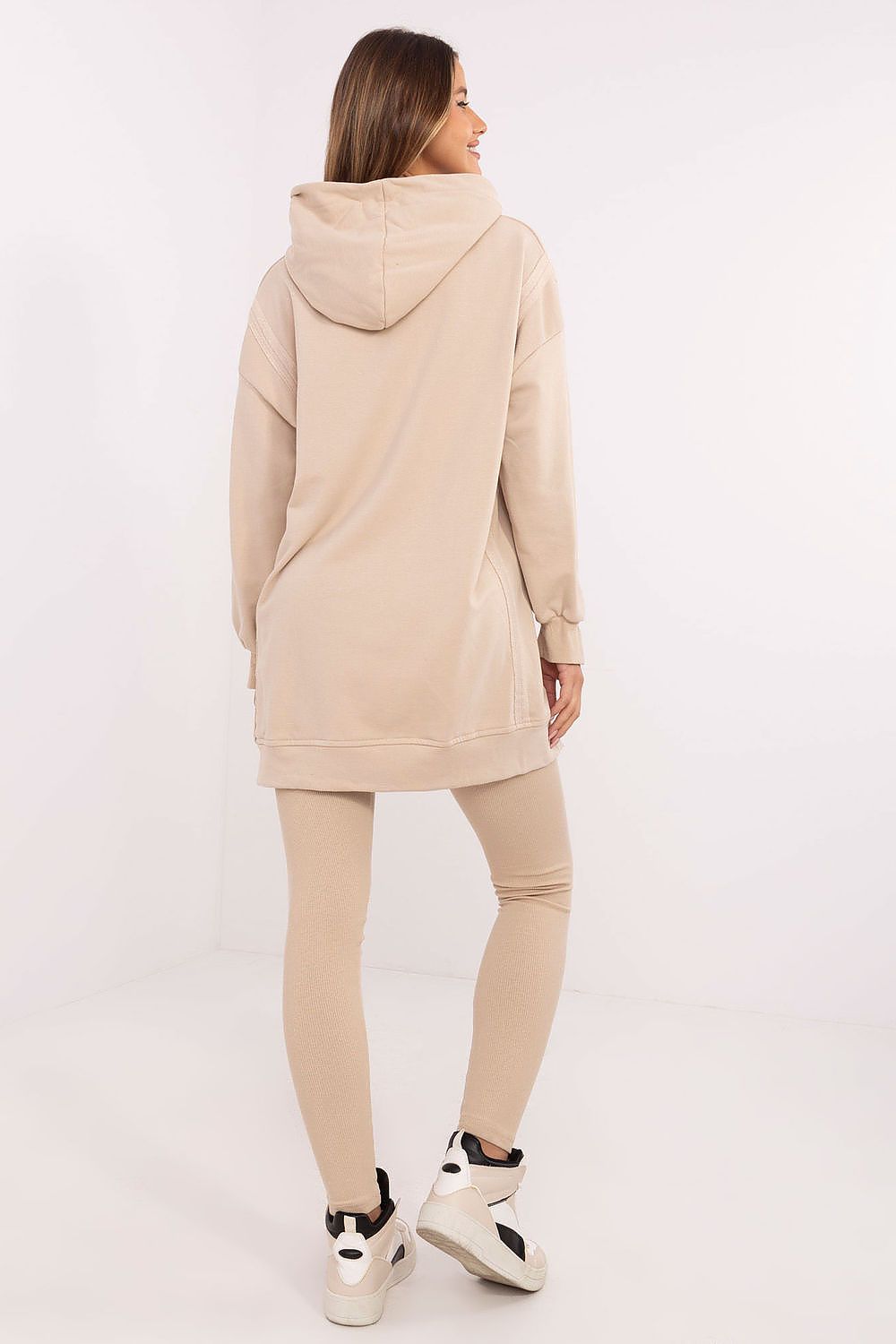 Sett med Lang Sweatshirt og Leggings - FP til dame fra MS StyleHaven, størrelse one-size-fits-all, med long, kjolelengde midi, kjolestil sweater
