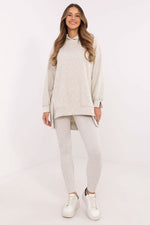 Sett med Lang Sweatshirt og Leggings - FP til dame fra MS StyleHaven, størrelse one-size-fits-all, med long, kjolelengde midi, kjolestil sweater