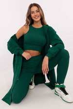 Tredelt Sett med Hettejakke, Topp og Leggings - FP til dame fra MS StyleHaven, størrelse one-size-fits-all, med long, kjolelengde midi, kjolestil sweater
