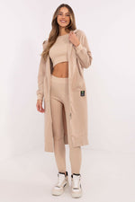 Tredelt Sett med Hettejakke, Topp og Leggings - FP til dame fra MS StyleHaven, størrelse one-size-fits-all, med long, kjolelengde midi, kjolestil sweater