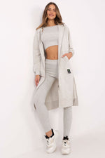 Tredelt Sett med Hettejakke, Topp og Leggings - FP til dame fra MS StyleHaven, størrelse one-size-fits-all, med long, kjolelengde midi, kjolestil sweater