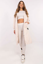 Tredelt Sett med Hettejakke, Topp og Leggings - FP til dame fra MS StyleHaven, størrelse one-size-fits-all, med long, kjolelengde midi, kjolestil sweater