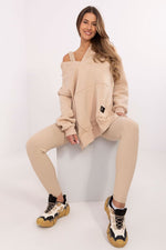 3-delt Sett med Kort Topp, Lang Bluse og Leggings - FP til dame fra MS StyleHaven, størrelse one-size-fits-all, med long, kjolelengde midi, kjolestil sweater