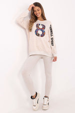 Sett med Sweatshirt og Leggings - FP til dame fra MS StyleHaven, størrelse one-size-fits-all, med long, kjolelengde midi, kjolestil sweater