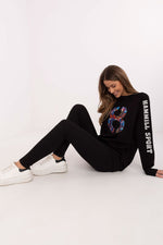 Sett med Sweatshirt og Leggings - FP til dame fra MS StyleHaven, størrelse one-size-fits-all, med long, kjolelengde midi, kjolestil sweater