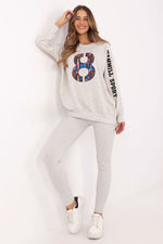 Sett med Sweatshirt og Leggings - FP til dame fra MS StyleHaven, størrelse one-size-fits-all, med long, kjolelengde midi, kjolestil sweater