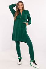 Sett med Lang Sweatshirt og Leggings - FP til dame fra MS StyleHaven, størrelse one-size-fits-all, med long, kjolelengde midi, kjolestil sweater