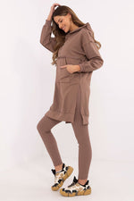 Sett med Lang Sweatshirt og Leggings - FP til dame fra MS StyleHaven, størrelse one-size-fits-all, med long, kjolelengde midi, kjolestil sweater