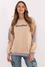 Damegenser med broderi - Sweatshirt FP til dame fra MS StyleHaven, størrelse one-size-fits-all, med long, bukselengde long, kjolelengde mini, kjolestil wrap; a-line