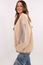 Damegenser med broderi - Sweatshirt FP til dame fra MS StyleHaven, størrelse one-size-fits-all, med long, bukselengde long, kjolelengde mini, kjolestil wrap; a-line