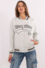 Bomberjakke dame - Sweatshirt FP til dame fra MS StyleHaven, størrelse one-size-fits-all, med long, bukselengde long, kjolelengde mini, kjolestil wrap; a-line