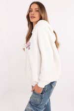 Hettegenser dame - Sweatshirt FP til dame fra MS StyleHaven, størrelse one-size-fits-all, med long, bukselengde long, kjolelengde mini, kjolestil wrap; a-line