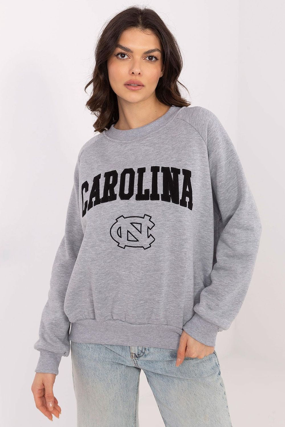 Damegenser med print - Sweatshirt FP til dame fra MS StyleHaven, størrelse one-size-fits-all, med long, bukselengde long, kjolelengde mini, kjolestil wrap; a-line