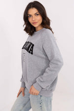 Damegenser med print - Sweatshirt FP til dame fra MS StyleHaven, størrelse one-size-fits-all, med long, bukselengde long, kjolelengde mini, kjolestil wrap; a-line