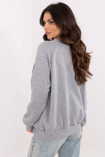 Damegenser med print - Sweatshirt FP til dame fra MS StyleHaven, størrelse one-size-fits-all, med long, bukselengde long, kjolelengde mini, kjolestil wrap; a-line