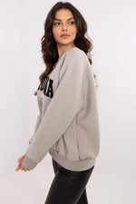 Damegenser med print - Sweatshirt FP til dame fra MS StyleHaven, størrelse one-size-fits-all, med long, bukselengde long, kjolelengde mini, kjolestil wrap; a-line