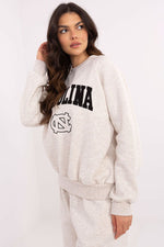 Damegenser med print - Sweatshirt FP til dame fra MS StyleHaven, størrelse one-size-fits-all, med long, bukselengde long, kjolelengde mini, kjolestil wrap; a-line