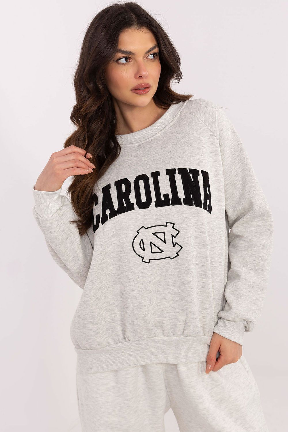 Damegenser med print - Sweatshirt FP til dame fra MS StyleHaven, størrelse one-size-fits-all, med long, bukselengde long, kjolelengde mini, kjolestil wrap; a-line