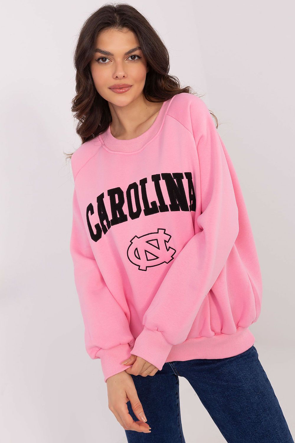 Damegenser med print - Sweatshirt FP til dame fra MS StyleHaven, størrelse one-size-fits-all, med long, bukselengde long, kjolelengde mini, kjolestil wrap; a-line