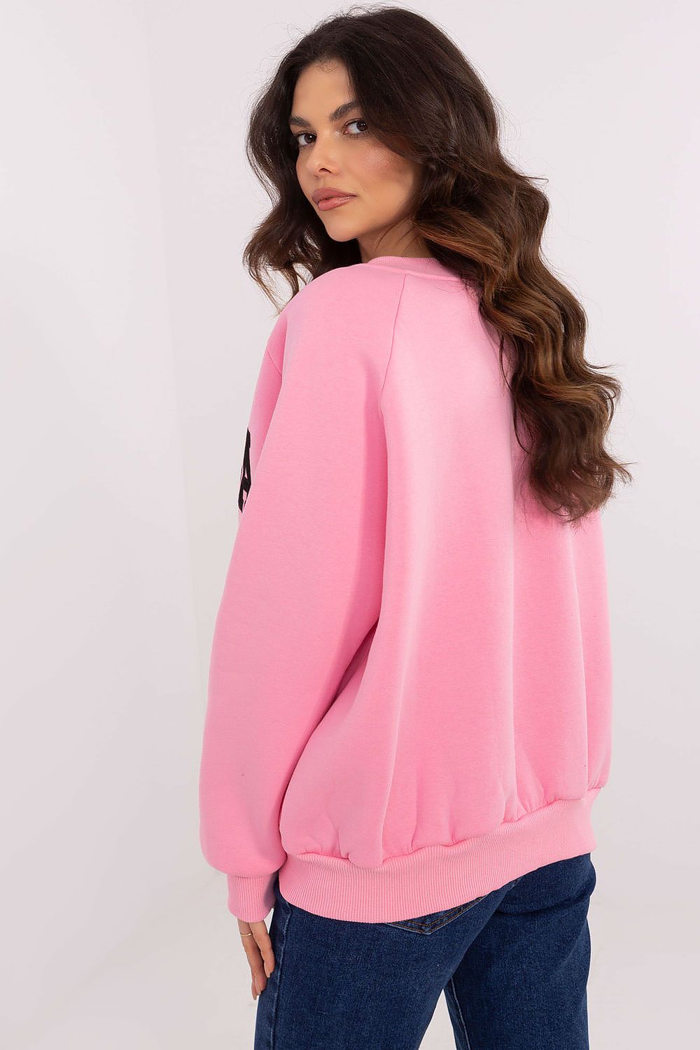 Damegenser med print - Sweatshirt FP til dame fra MS StyleHaven, størrelse one-size-fits-all, med long, bukselengde long, kjolelengde mini, kjolestil wrap; a-line