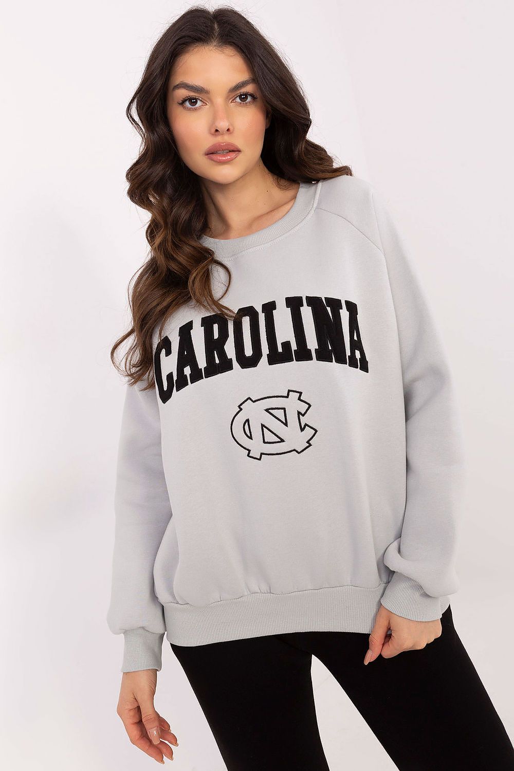 Damegenser med print - Sweatshirt FP til dame fra MS StyleHaven, størrelse one-size-fits-all, med long, bukselengde long, kjolelengde mini, kjolestil wrap; a-line