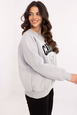 Damegenser med print - Sweatshirt FP til dame fra MS StyleHaven, størrelse one-size-fits-all, med long, bukselengde long, kjolelengde mini, kjolestil wrap; a-line