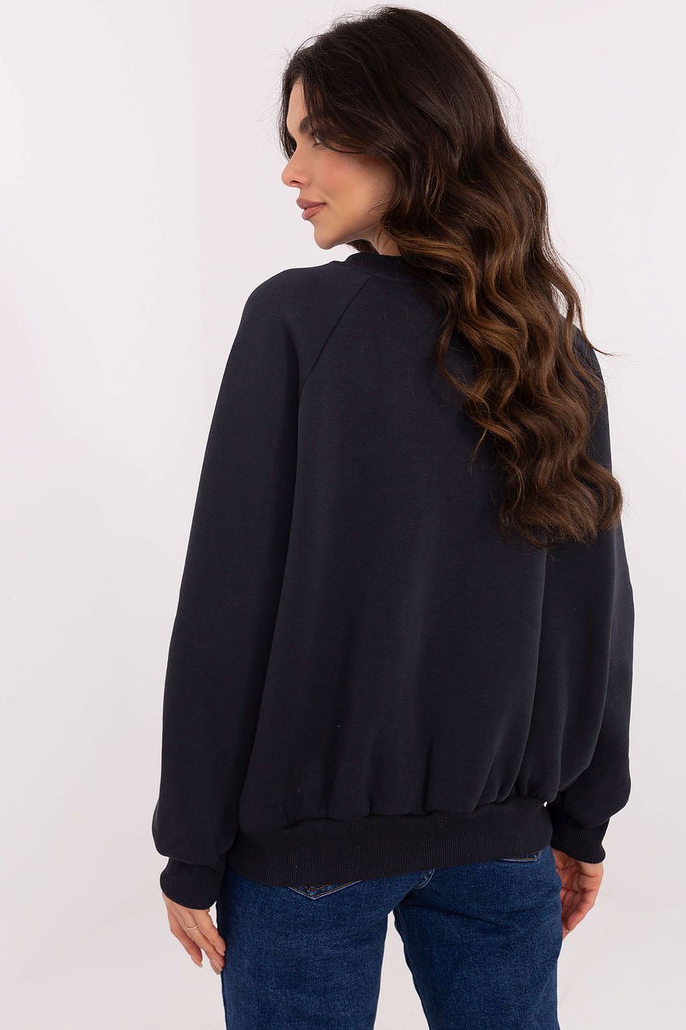 Damegenser med print - Sweatshirt FP til dame fra MS StyleHaven, størrelse one-size-fits-all, med long, bukselengde long, kjolelengde mini, kjolestil wrap; a-line