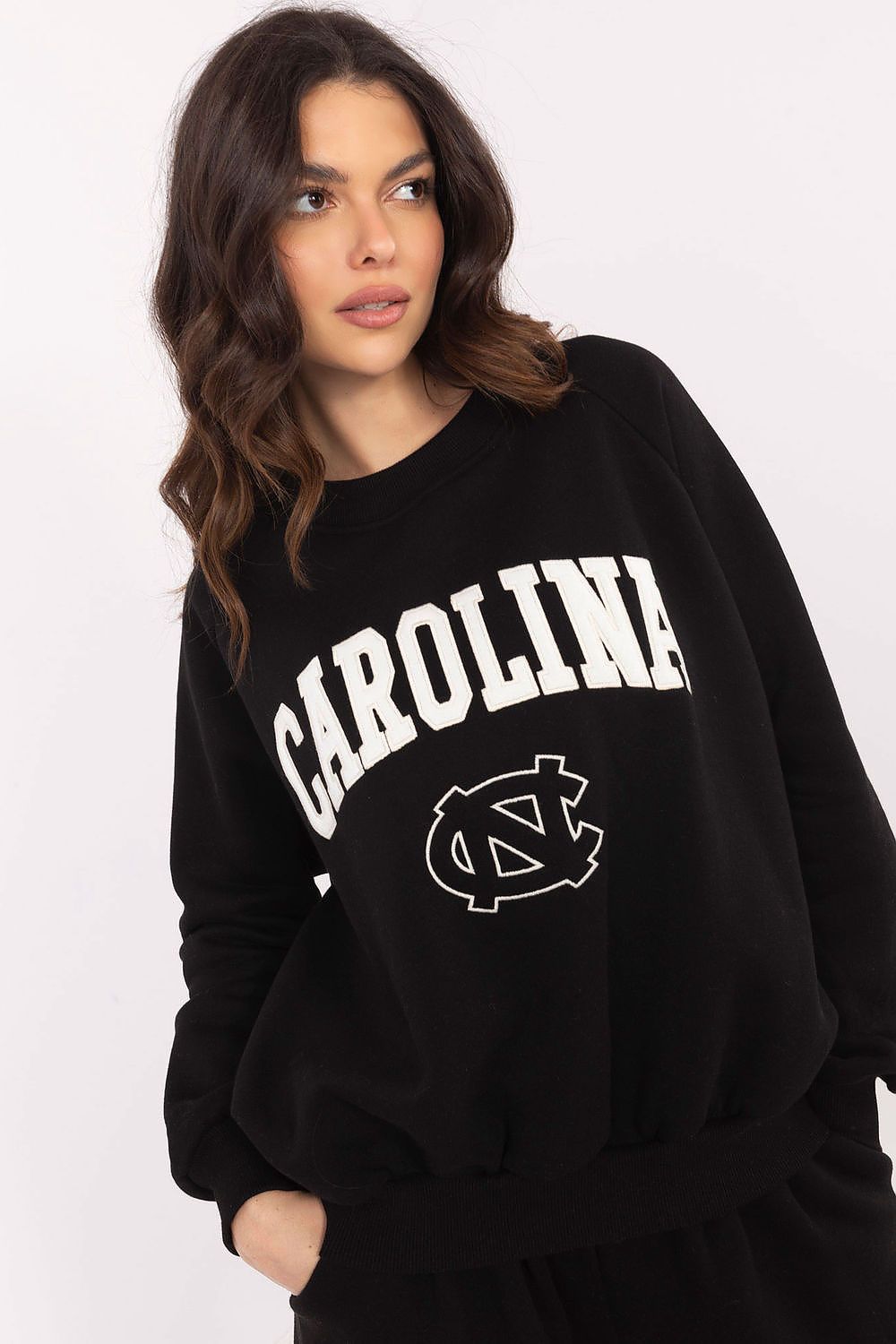 Damegenser med print - Sweatshirt FP til dame fra MS StyleHaven, størrelse one-size-fits-all, med long, bukselengde long, kjolelengde mini, kjolestil wrap; a-line