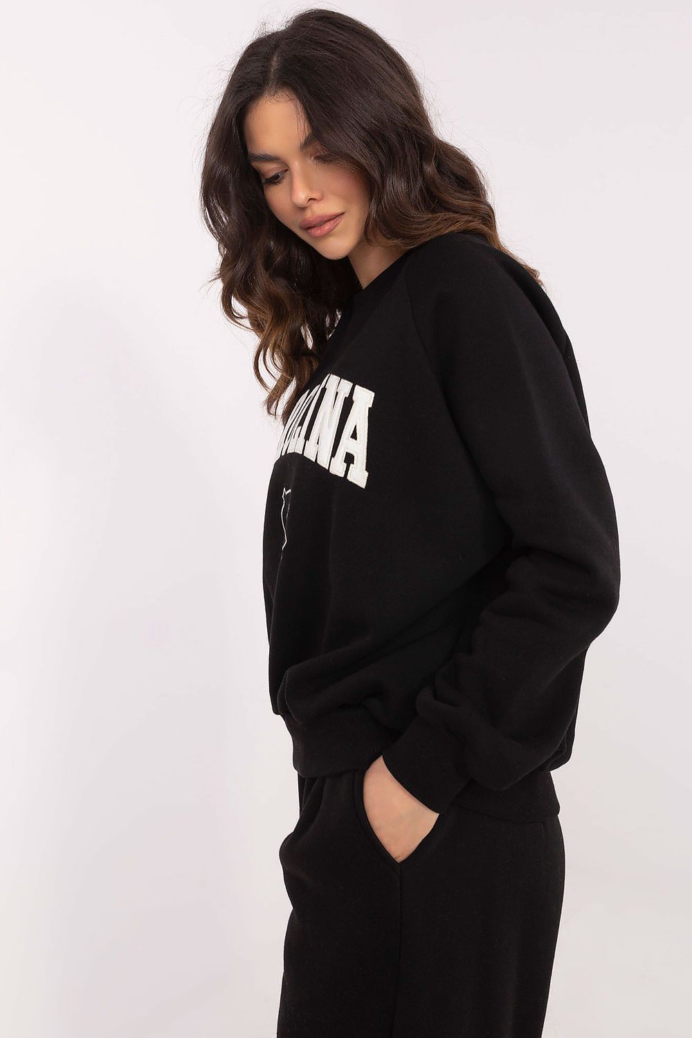 Damegenser med print - Sweatshirt FP til dame fra MS StyleHaven, størrelse one-size-fits-all, med long, bukselengde long, kjolelengde mini, kjolestil wrap; a-line