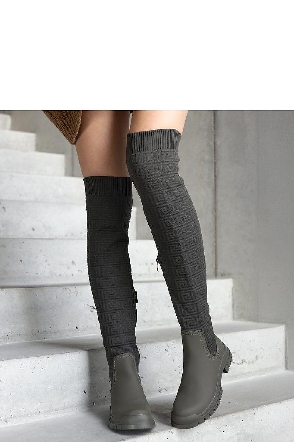 Scarlett grønne matte stoffstøvler til dame fra MS StyleHaven, laget av Viskose; polyester; Polyamid, farge 39, størrelse 41, med long ermer, perfekt til casual; dress
