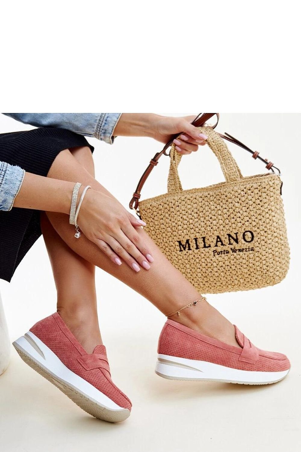Rosa Muna Loafers til dame til dame fra MS StyleHaven, laget av Viskose; polyester; Polyamid, farge Rosa, størrelse 37, med long ermer, perfekt til casual; dress