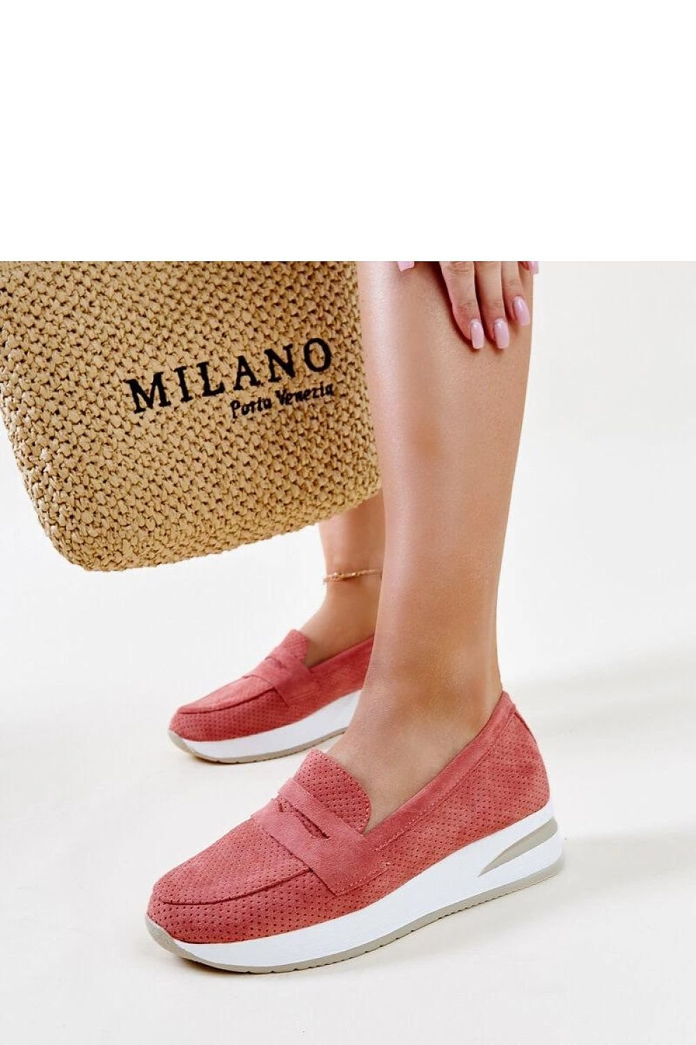 Rosa Muna Loafers til dame til dame fra MS StyleHaven, laget av Viskose; polyester; Polyamid, farge Rosa, størrelse 38, med long ermer, perfekt til casual; dress