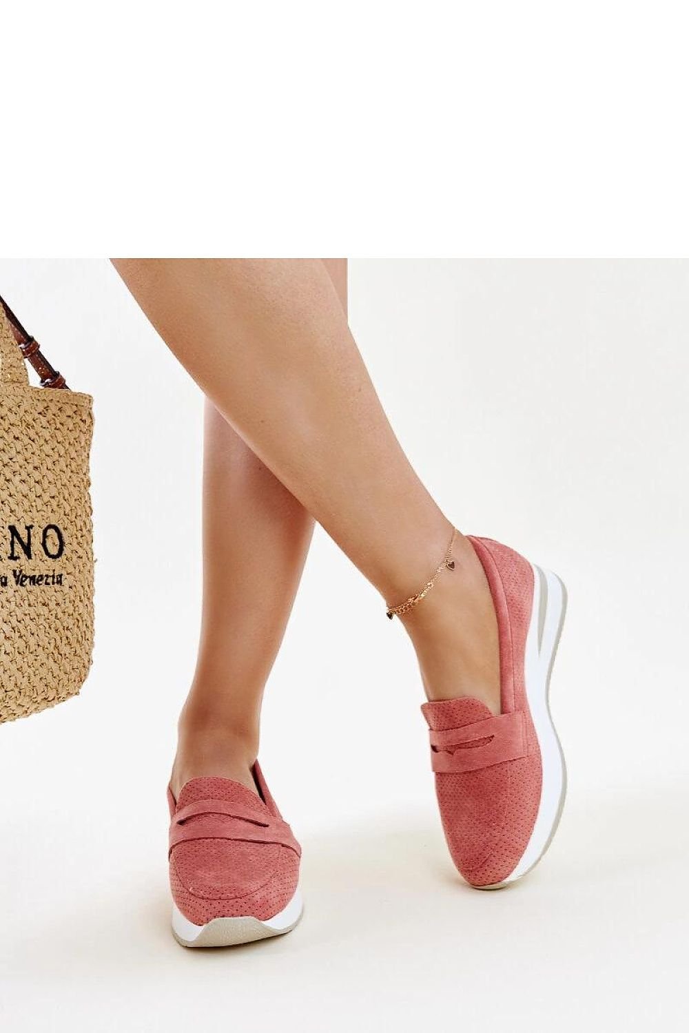 Rosa Muna Loafers til dame til dame fra MS StyleHaven, laget av Viskose; polyester; Polyamid, farge Rosa, størrelse 39, med long ermer, perfekt til casual; dress