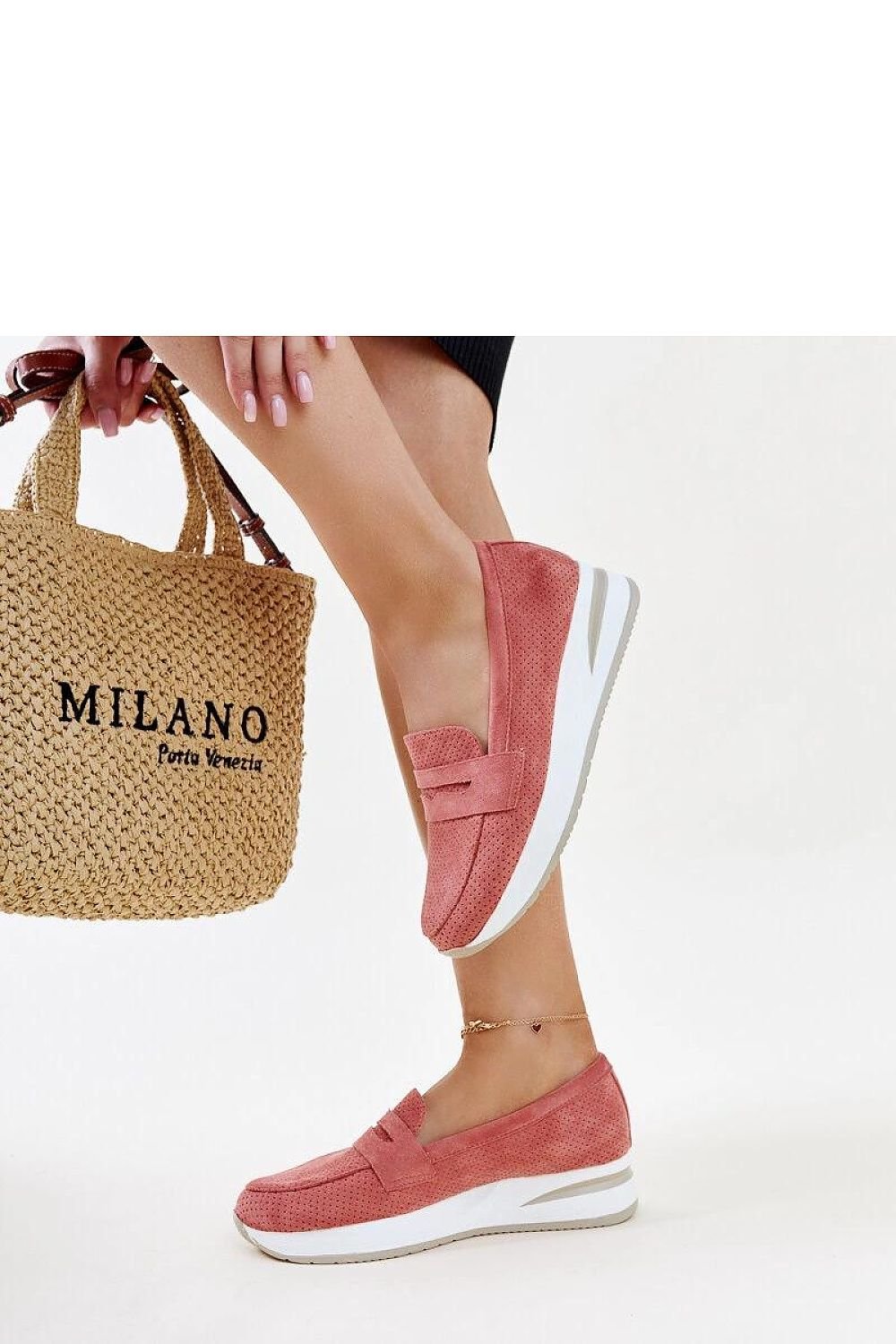Rosa Muna Loafers til dame til dame fra MS StyleHaven, laget av Viskose; polyester; Polyamid, farge Rosa, størrelse 41, med long ermer, perfekt til casual; dress