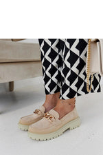 Elenor dame Beige mokkasiner i semsket skinn til dame fra MS StyleHaven, laget av Viskose; polyester; Polyamid, farge beige, størrelse 37, med long ermer, perfekt til casual; dress