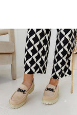 Lyle Beige dame mokkasiner i semsket skinn med spenne til dame fra MS StyleHaven, laget av Viskose; polyester; Polyamid, farge beige, størrelse 37, med long ermer, perfekt til casual; dress